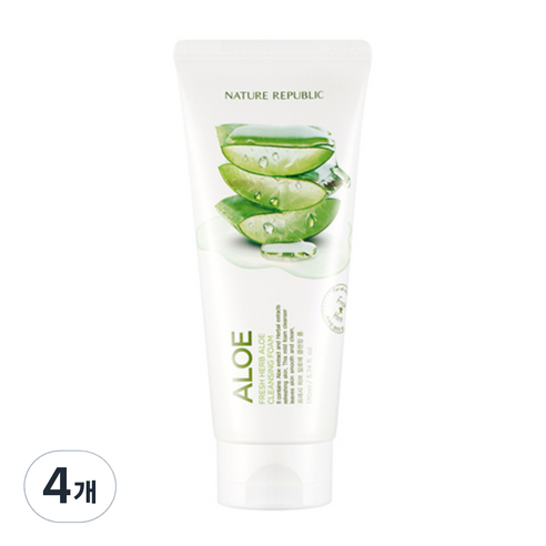 네이처리퍼블릭 프레시 허브 알로에 클렌징 폼, 170ml, 4개