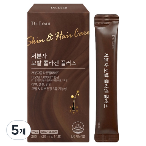 닥터린 저분자 모발 콜라겐 플러스 14p, 5개, 280ml