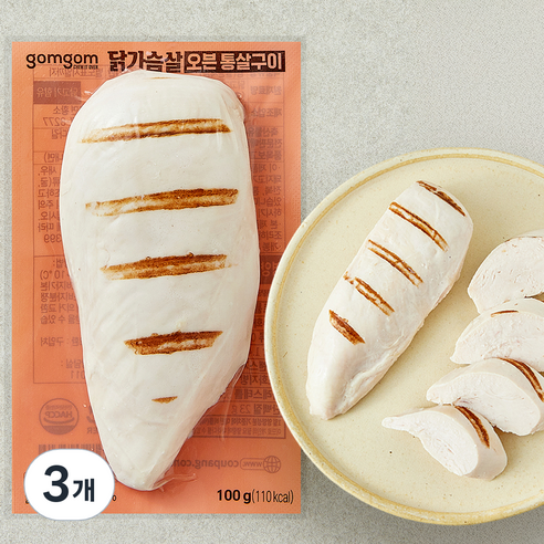 곰곰 닭가슴살 오븐 통살구이, 100g, 1개입, 3개