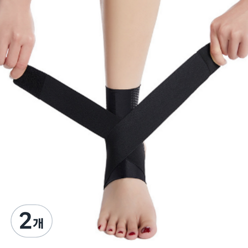 던핏 고탄력 소프트 발목 보호대, 2개, 블랙