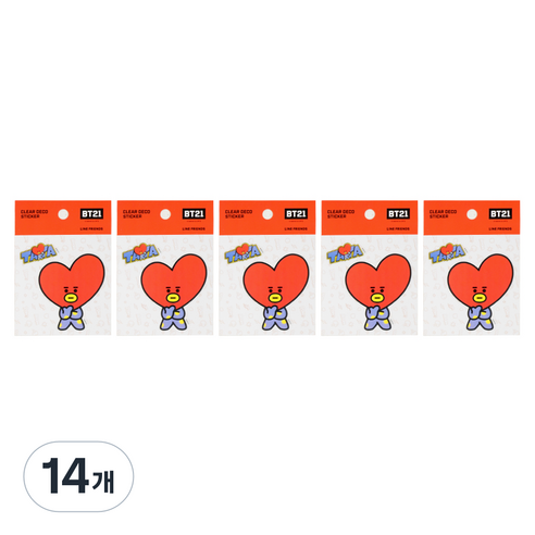 라인프렌즈 BT21 클리어 데코 스티커 2탄, 타타, 14개