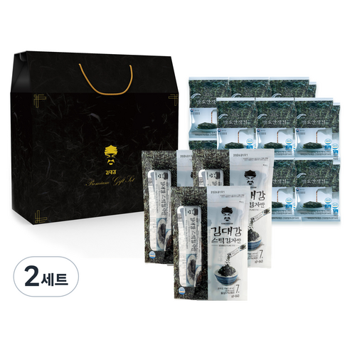 김대감 프리미엄 발효간장 도시락김 4g x 12p x 2세트 + 스틱김자반 10g x 7p x 3세트
