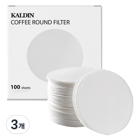 칼딘 모카포트 포터필터 여과지 더치커피기구 올 라운드 필터 화이트 56mm, 100개입, 3개