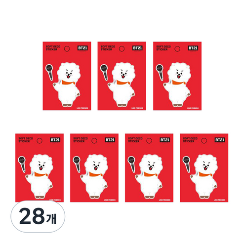 라인프렌즈 BT21 소프트데코스티커, 알제이, 28개