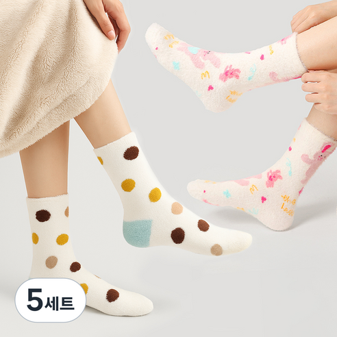 위더스욕실용품 여성용 캔디팝 임산부 수면양말 버블팝 S03, 5세트