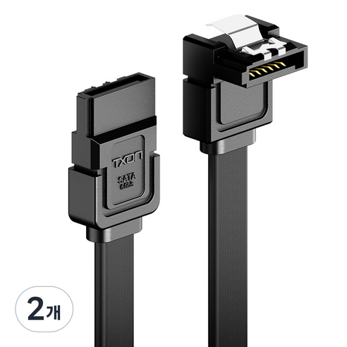 티엑스온 SATA 3.0 케이블 L자형, 2개, 0.5m
