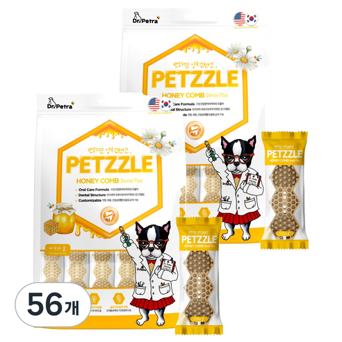 닥터페트라 강아지 펫즐 허니콤 덴탈껌 9g × 마누카꿀맛 × 56개, 9g × 마누카꿀맛 × 56개 섬네일
