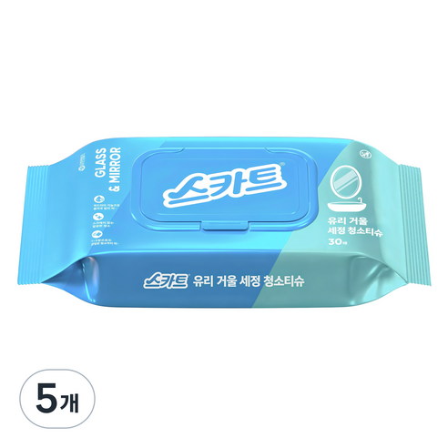 스카트 유리 거울 세정 청소티슈, 5개