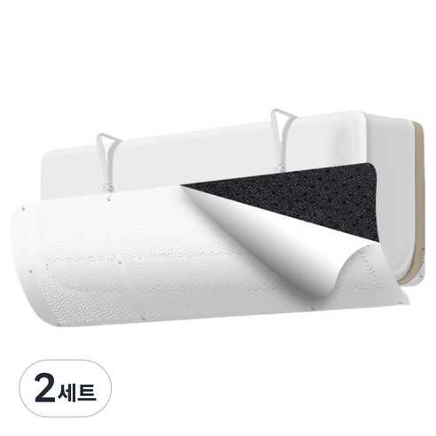소울리치편리한에어컨바람막이화이트소형 84x23x0.35cm + 필터코튼 세트, 2세트