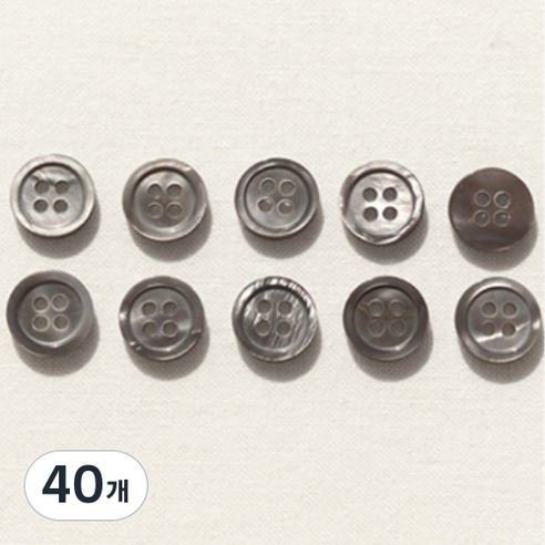 해피베어스 심플 모던 자개단추 11.5mm, 모던그레이, 40개
