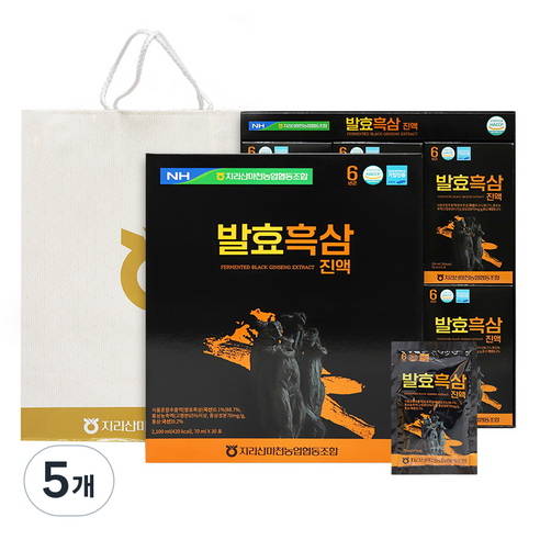 농협 6년근 발효흑삼진액 5p, 5개, 2.1L