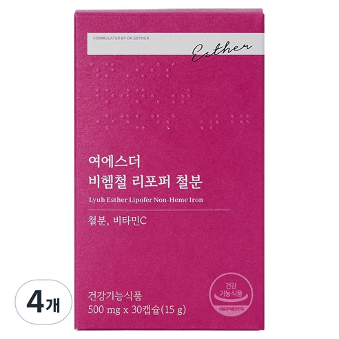 에스더포뮬러 여에스더 비헴철 리포퍼 철분 15g, 4개, 30정