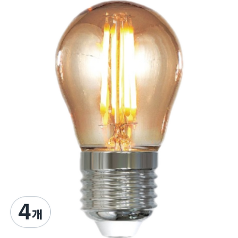 에덴마켓 LED 에디슨 인치구 감성캠핑 미니전구 4W G45SF4W22KGE26, 전구색, 4개