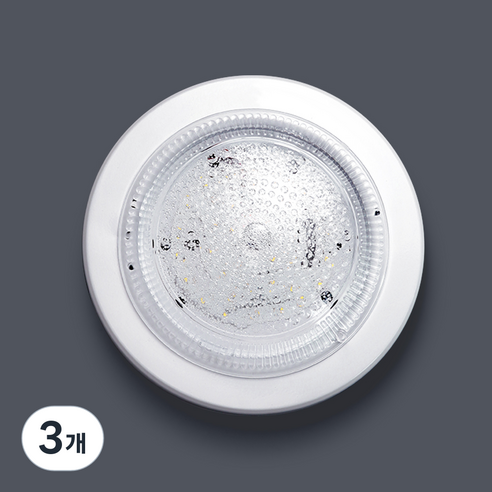 글로벌엘이디 LED 원형 직부등 15W 주광색, 화이트, 3개