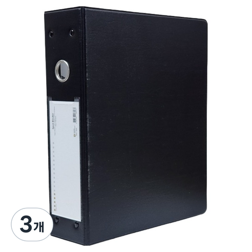 문화산업 문화 비닐 사다리바인더 7cm B682-7, 3개, 흑색