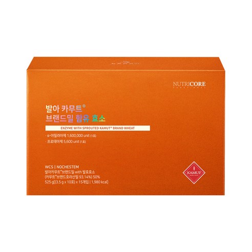 뉴트리코어 발아 카무트 브랜드밀 함유 효소 150p, 525g, 1개