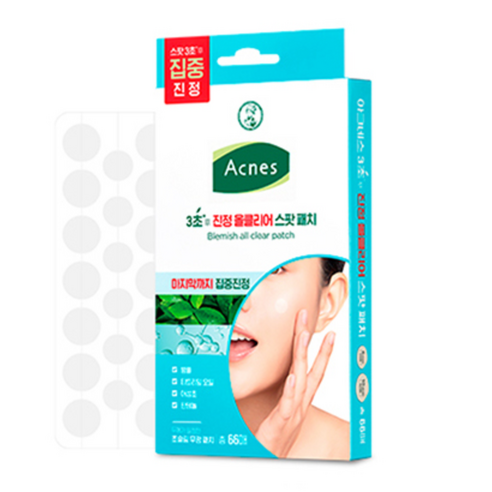 아크네스 3초 진정 올클리어 스팟패치 8mm x 24p + 10mm x 42p 세트 이미지 2