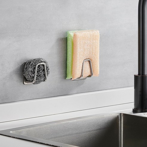 구띵 스테인레스 접착식 다용도 수세미 거치대 실사용 후기 | 효과 있을까? - 상품 이미지 4