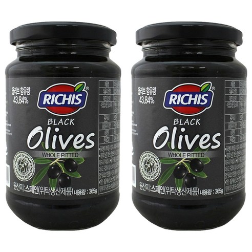 리치스 블랙올리브 병, 365g, 2개