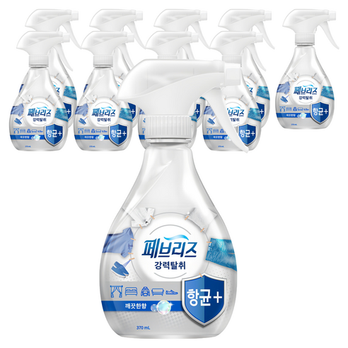 페브리즈 항균플러스 섬유탈취제 깨끗한향 본품, 370ml, 10개