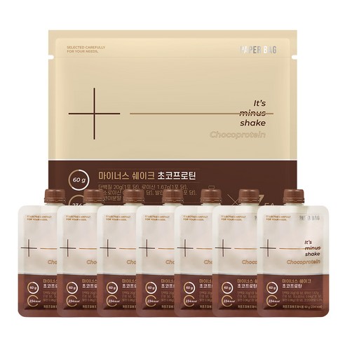 페이퍼백 초코프로틴 마이너스 쉐이크 7p, 420g, 1개