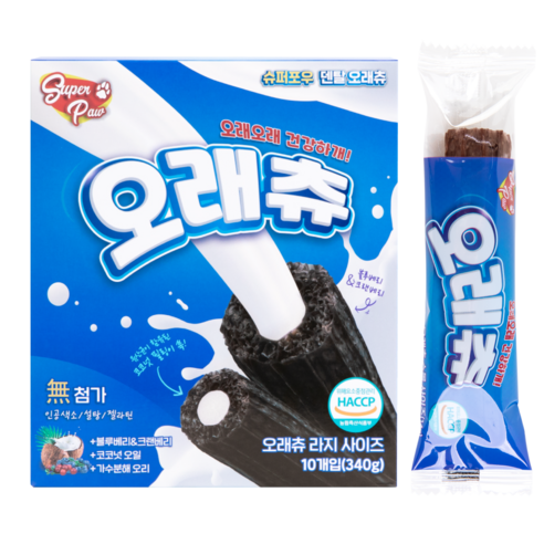 슈퍼포우 강아지 오래츄 덴탈껌, 혼합맛(블루베리/크랜베리), 340g, 1개 혼합맛(블루베리/크랜베리), 340g, 1개