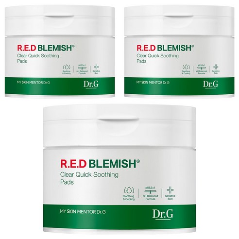 닥터지 레드 블레미쉬 클리어 퀵 수딩 팩 130ml, 70개입, 3개