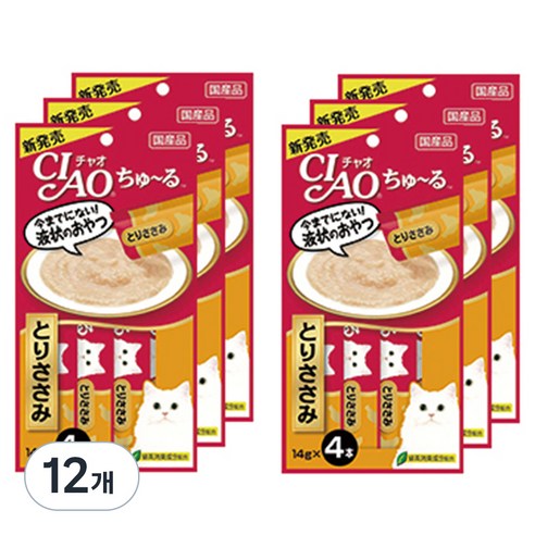 챠오츄르 고양이 짜먹는 간식, 닭가슴살, 14g, 48개