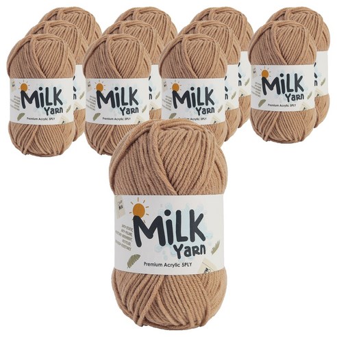 니뜨 밀크얀 뜨개실 50g, 91진베이지, 12개