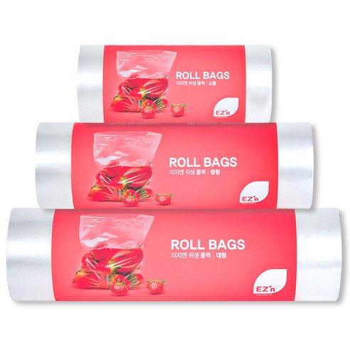 EZn이지엔 위생 롤백 소형 17cm x 25cm 200매 + 중형 25cm x 35cm 200매 + 대형 30cm x 40cm 200매
