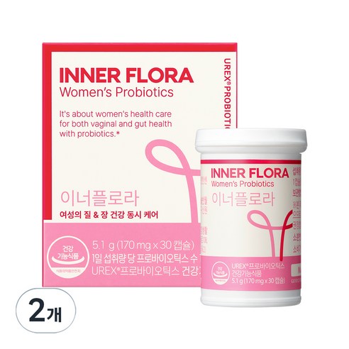 유한건강생활 이너플로라 UREX 프로바이오틱스 유산균, 30정, 2개 30정 × 2개, 30정 × 2개 섬네일