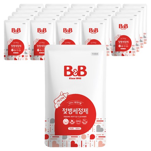 비앤비 액상형 젖병세정제 리필 허브향, 500ml, 25개