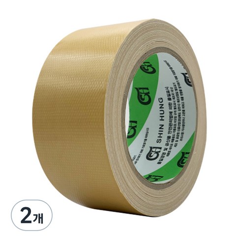 신흥테이프 국산 대용량 라바 청면테이프 48mm x 25M 베이지, 2개