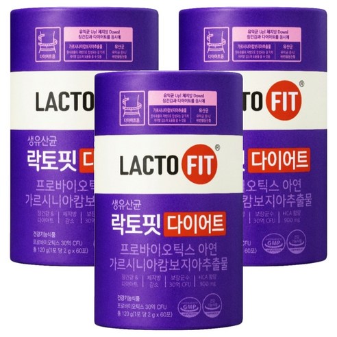 락토핏 다이어트 유산균 60p 120g, 3개 솔직 후기 | 실사용자 리뷰 분석 - 상품 이미지 1