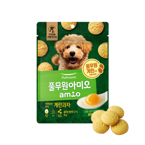 풀무원아미오 강아지 자연담은 간식 과자, 1개, 50g, 계란맛