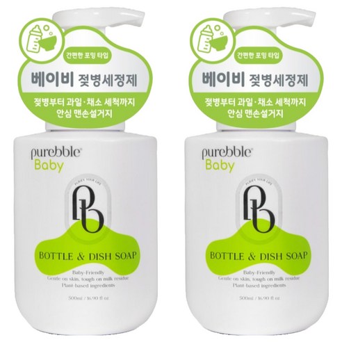 퓨어블 베이비 포밍 젖병세정제 올인원 주방세제, 2개, 500ml