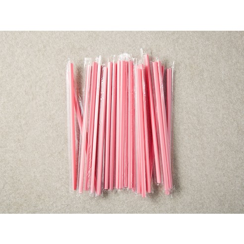 코멧 베이직 하트 핑크 빨대 21cm 이미지 2