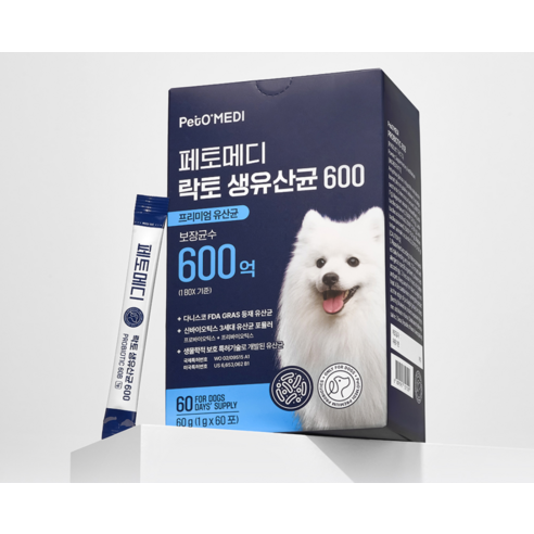 페토메디 강아지 락토 보장균 600억 영양제 60포 이미지 3