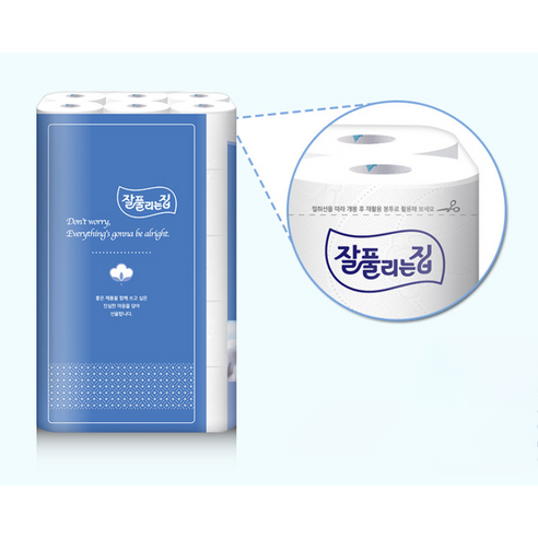 잘풀리는집 케어 앤 소프트 천연펄프 3겹 롤화장지 이미지 2