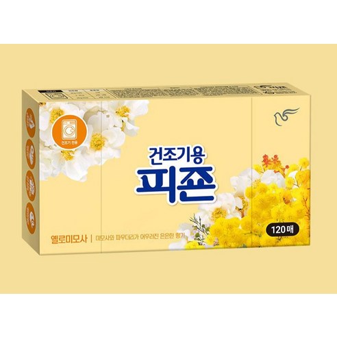 피죤 건조기용 시트 섬유유연제 옐로미모사 후기 분석 - 대용량 시트 구성 이미지