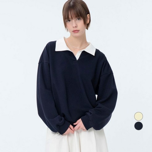 ELLE PARIS 럭비 맨투맨 스웻셔츠