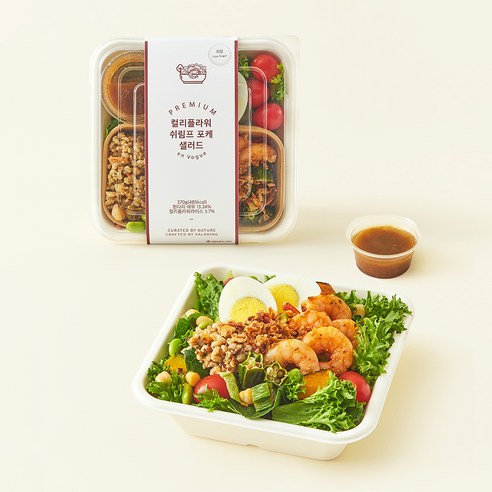 엔보그 저당 컬리플라워 쉬림프 포케 샐러드, 370g, 1개