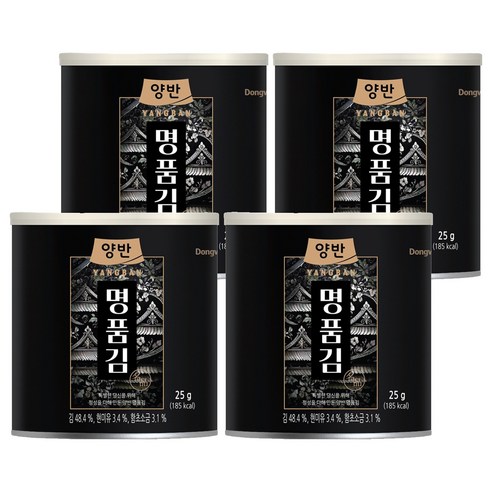 양반 명품김 캔 48p, 25g, 4개