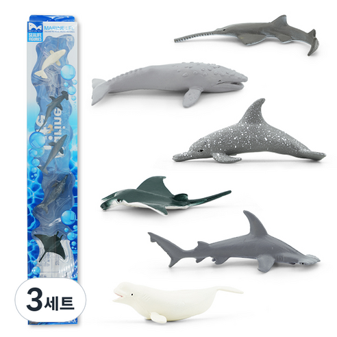 벨루가와 바다 친구들 피규어 6종 세트, 3세트