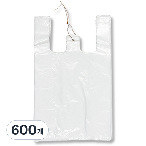 애니돌 손잡이 마트 비닐봉투 유백, 27L, 600개