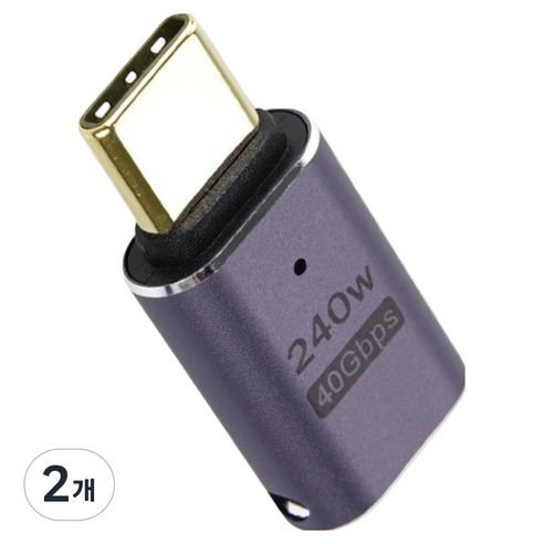 YTEK USB4 Gen3x2 C타입 240W 40Gbps 8K OTG 일자 연장 M/F 젠더, 2개, YT-U4G01