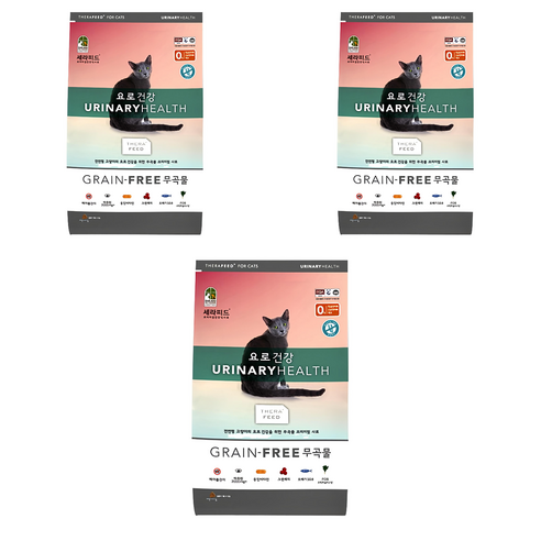 세라피드 고양이 그레인프리 기능성 사료, 유리너리+결석, 2kg, 3개