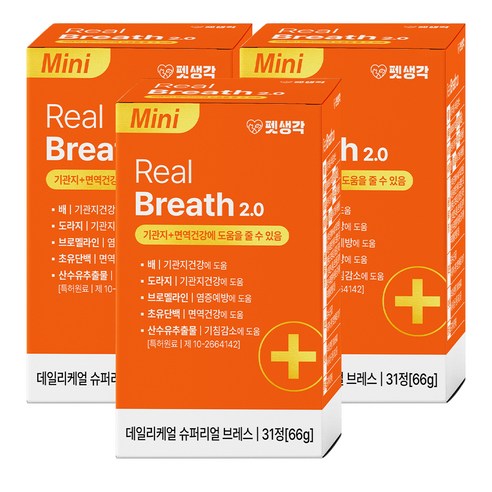 펫생각 강아지 데일리케얼 영양제, 31정, 호흡기/기관지, 3개