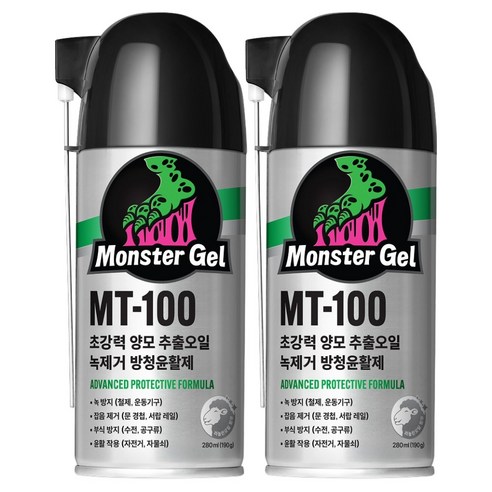 몬스터겔 초강력 녹제거 금속 방청윤활제 280ml MT-100, 2개