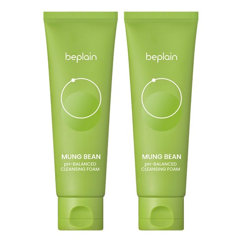 [비건뷰티] 비플레인 녹두 약산성 클렌징폼, 80ml, 2개